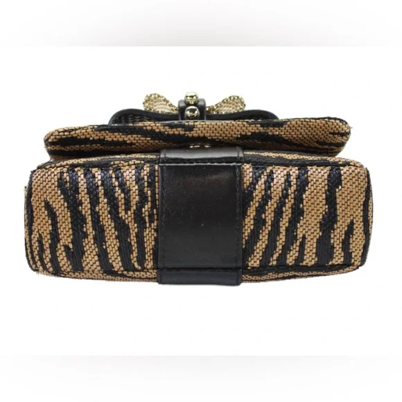 Christian Louboutin Womens One Strap Tiger Panama Sweety Charity Handbag Brown - Picture 6 of 17